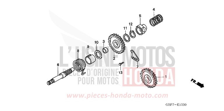 KICKSTARTERSPINDEL von CR85R "Big Wheel" EXTREME RED (R292) von 2005